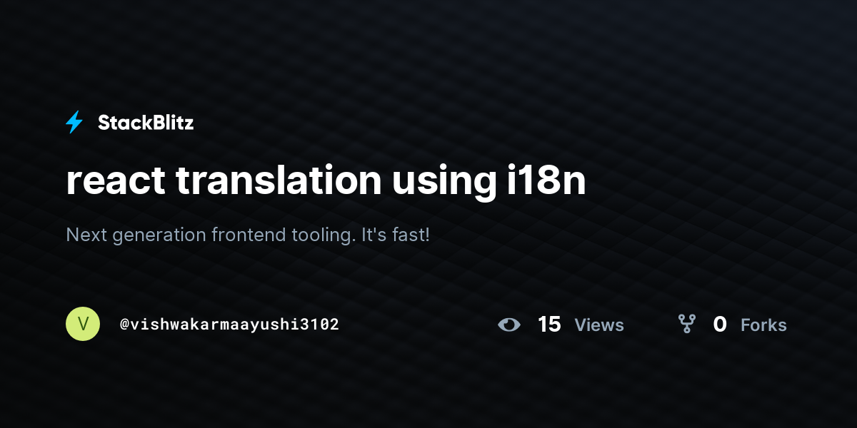 react translation using i18n - StackBlitz