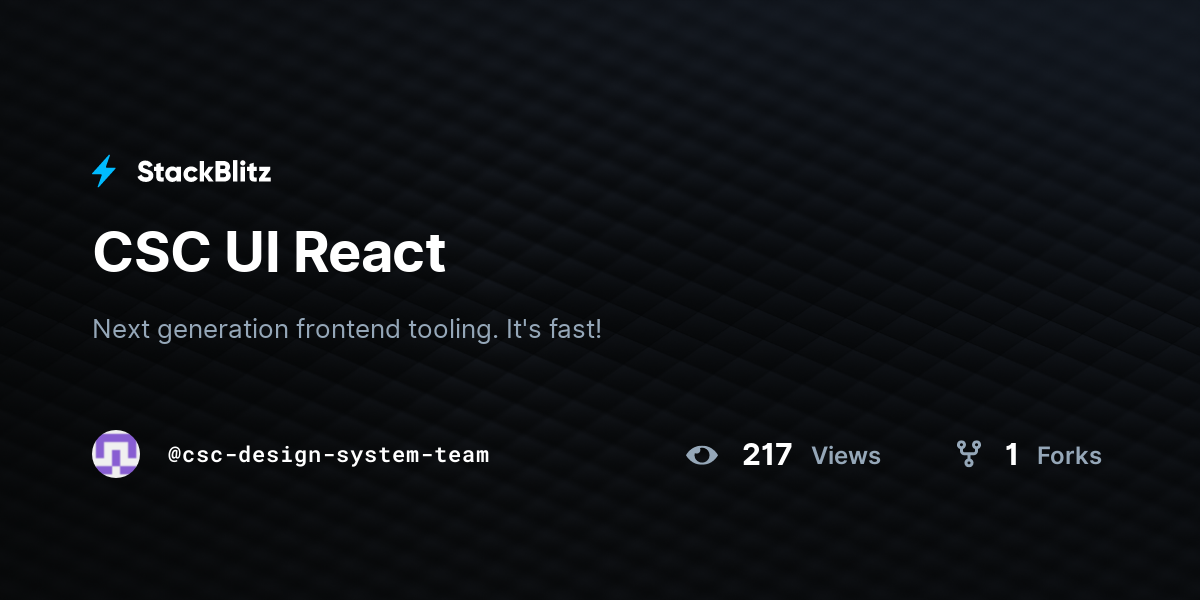 CSC UI React - StackBlitz