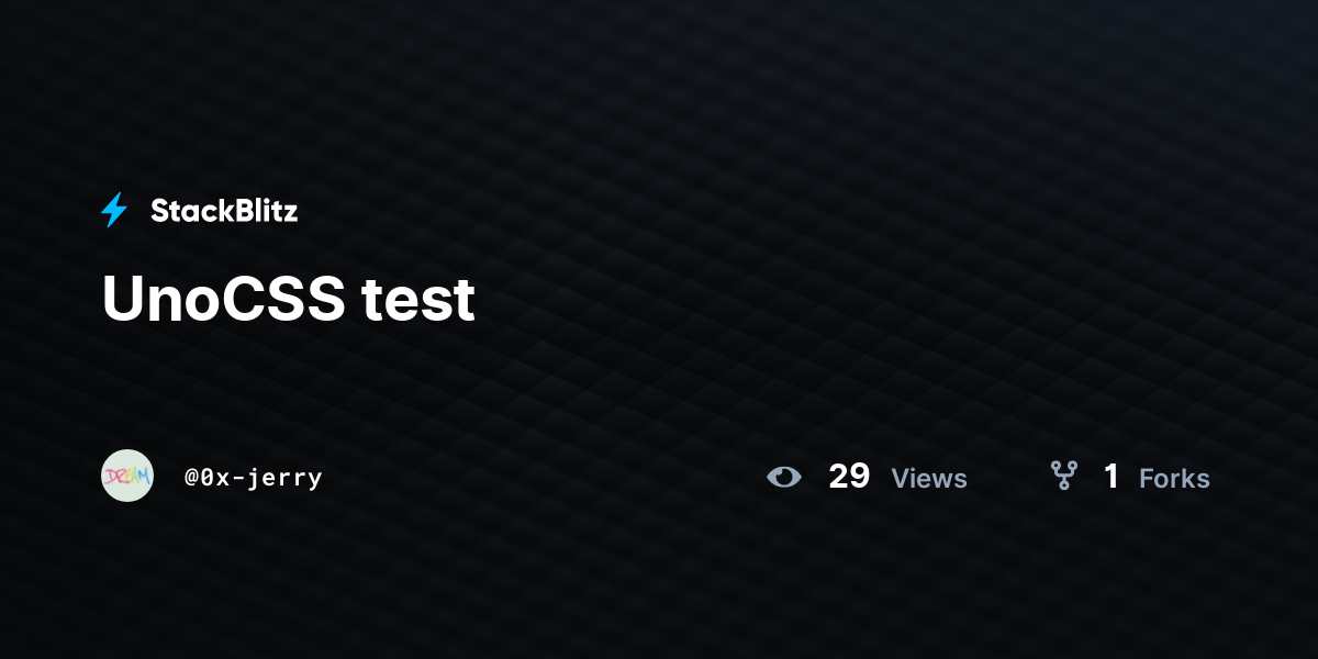 UnoCSS test - StackBlitz