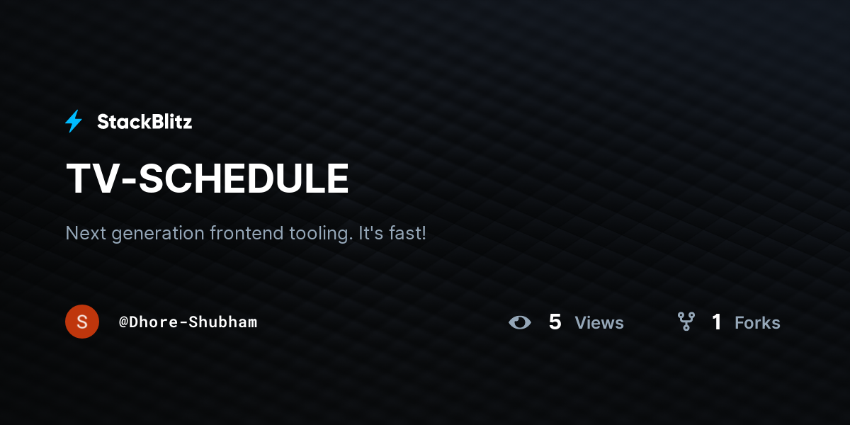 TV-SCHEDULE - StackBlitz