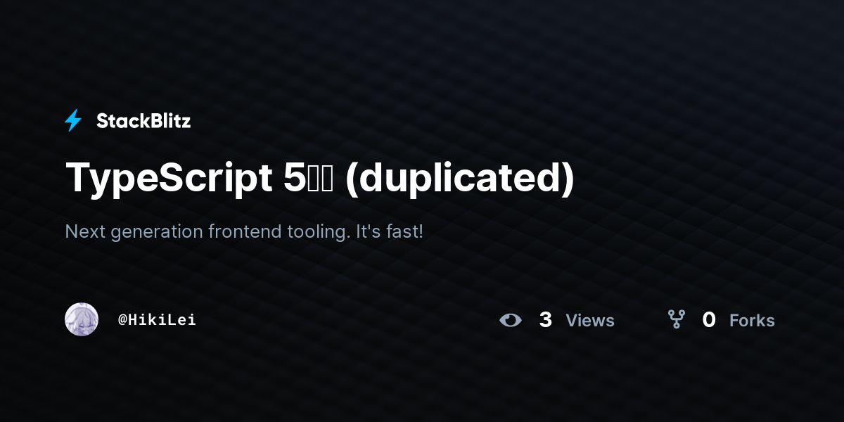 TypeScript 5일차 (duplicated) - StackBlitz
