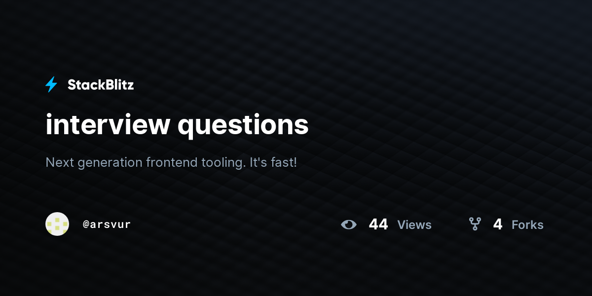 interview questions - StackBlitz