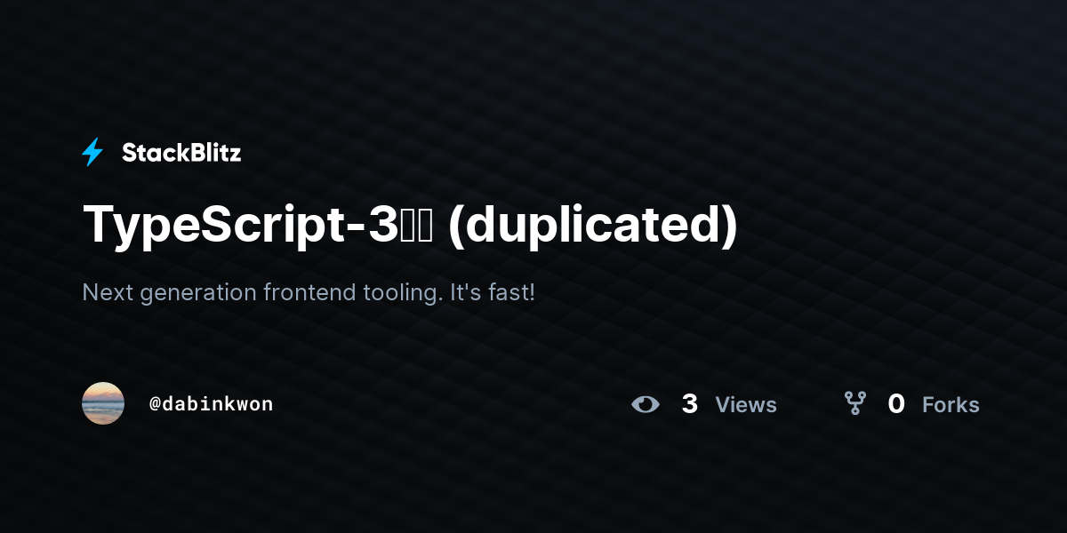 TypeScript-3일차 (duplicated) - StackBlitz