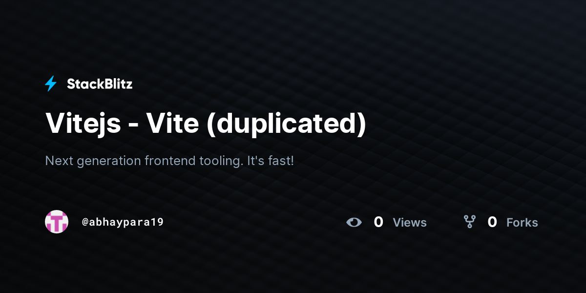 Vitejs - Vite (duplicated) - StackBlitz
