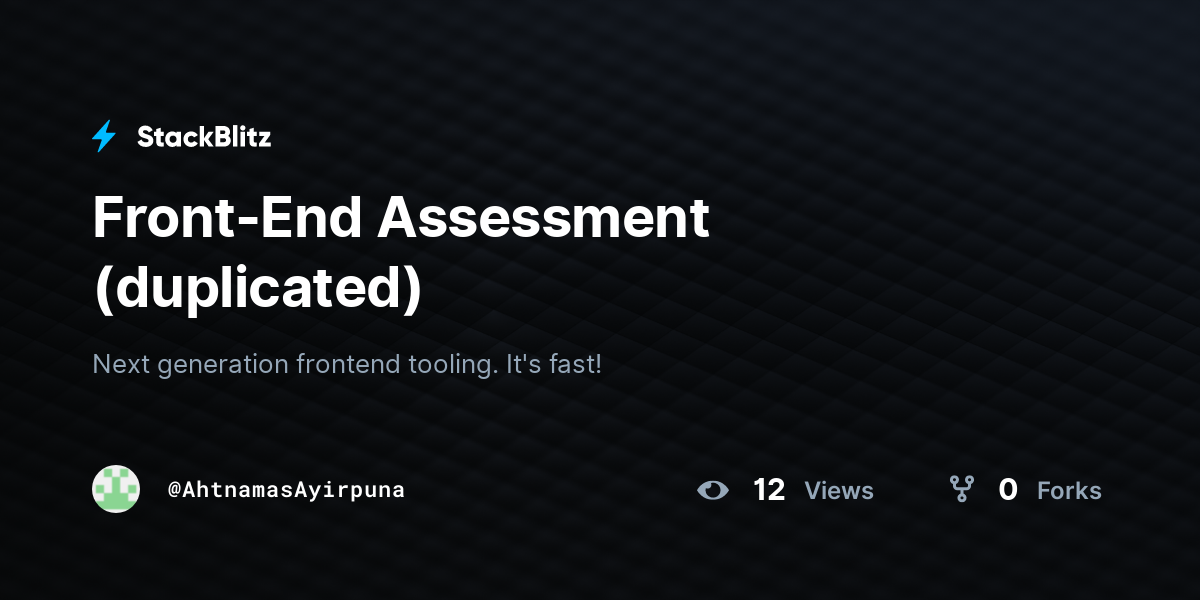 Front-End Assessment (duplicated) - StackBlitz