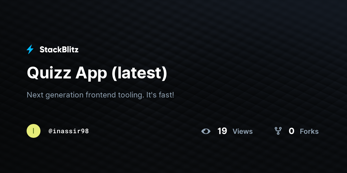 Quizz App (latest) - StackBlitz