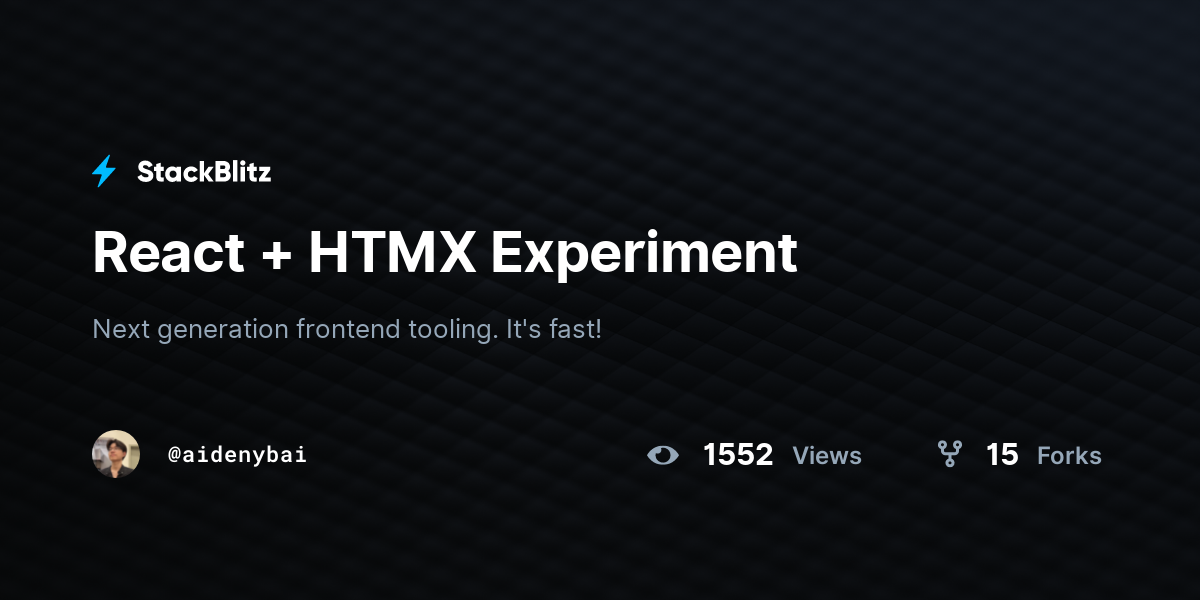 React + HTMX Experiment - StackBlitz