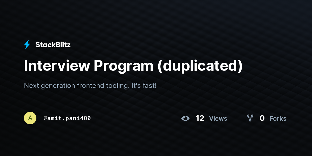 Interview Program (duplicated) - StackBlitz