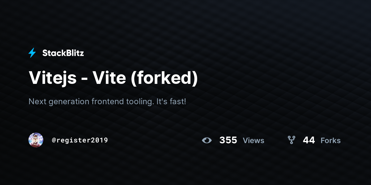 Vitejs - Vite (forked) - StackBlitz
