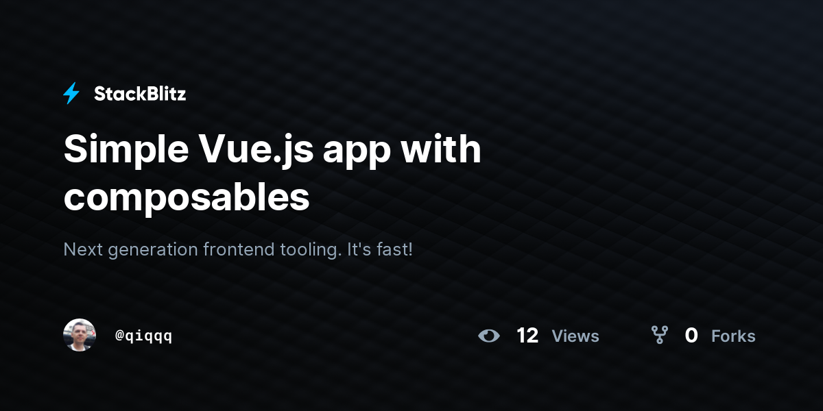 Simple Vue.js app with composables - StackBlitz