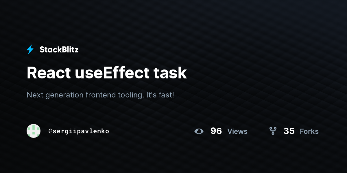 React useEffect task - StackBlitz