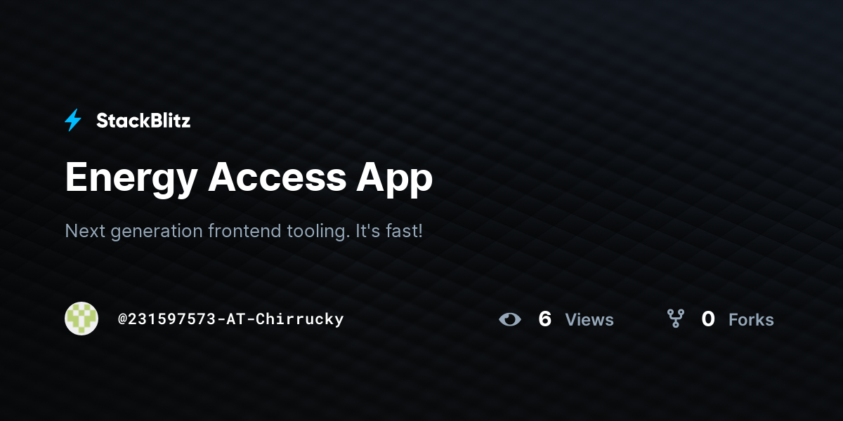 Energy Access App - StackBlitz