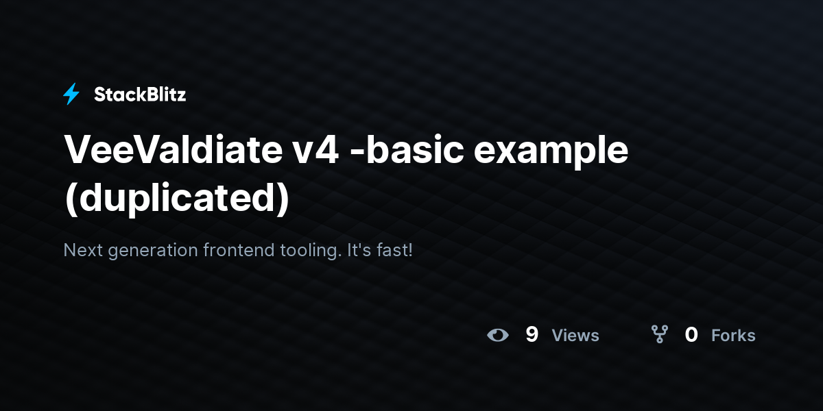 VeeValdiate v4 -basic example (duplicated) - StackBlitz