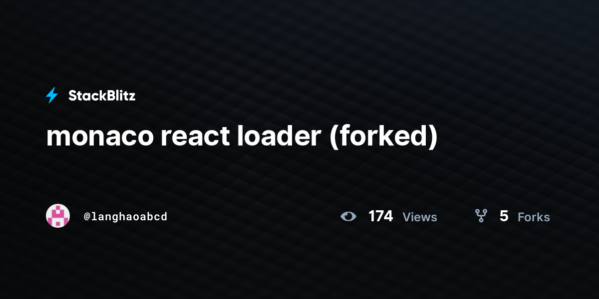 monaco react loader (forked) - StackBlitz