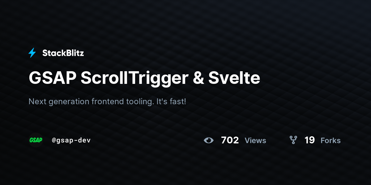 GSAP ScrollTrigger & Svelte - StackBlitz