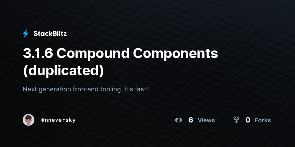 3.1.6 Compound Components (duplicated) - StackBlitz