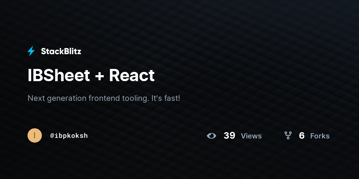 IBSheet + React - StackBlitz