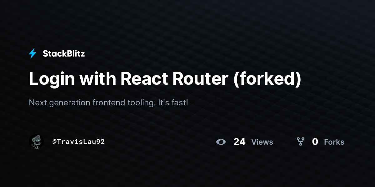 Login with React Router (forked) - StackBlitz