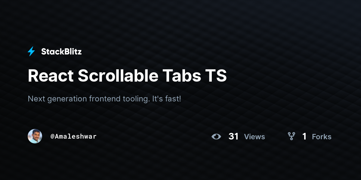 React Scrollable Tabs TS - StackBlitz