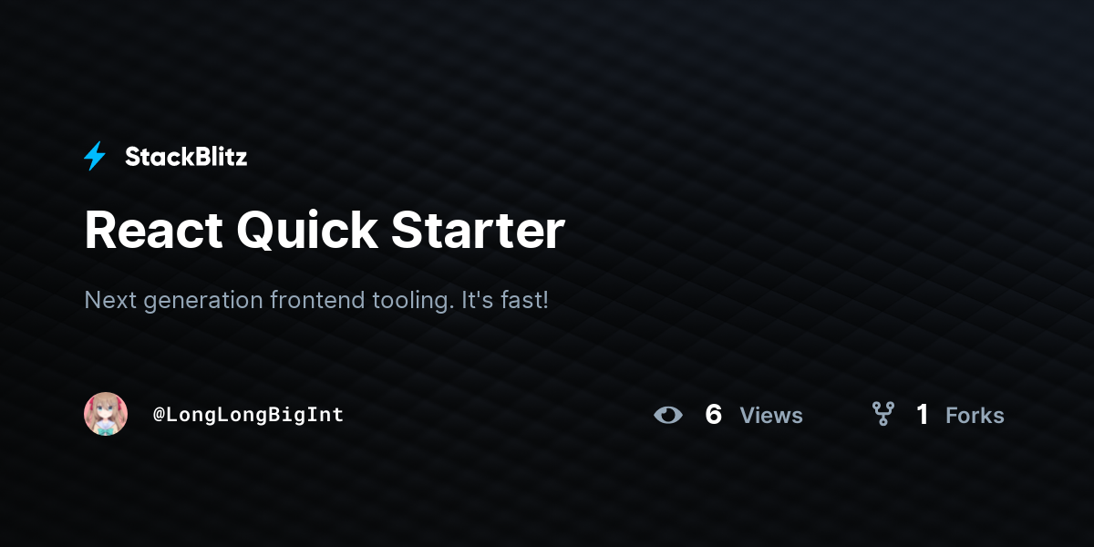 React Quick Starter - StackBlitz