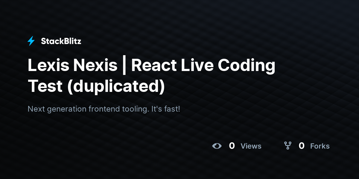 Lexis Nexis | React Live Coding Test (duplicated) - StackBlitz