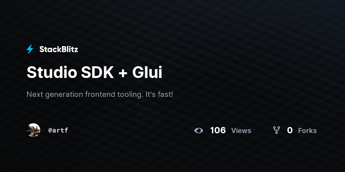 Studio SDK + Glui - StackBlitz