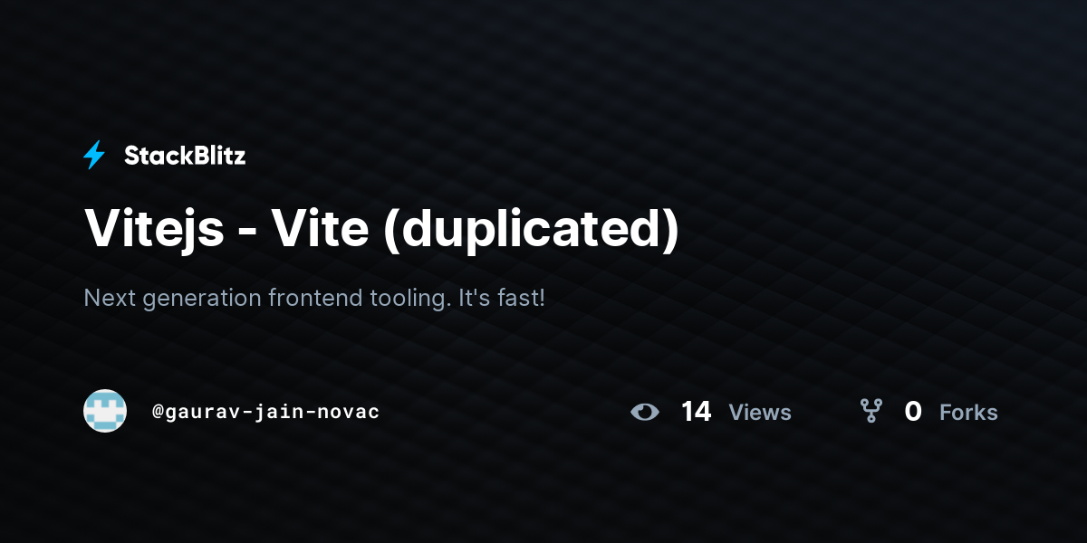 Vitejs - Vite (duplicated) - StackBlitz