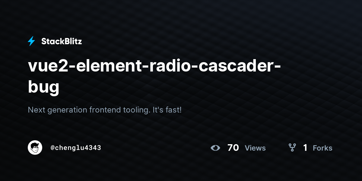 vue2-element-radio-cascader-bug - StackBlitz