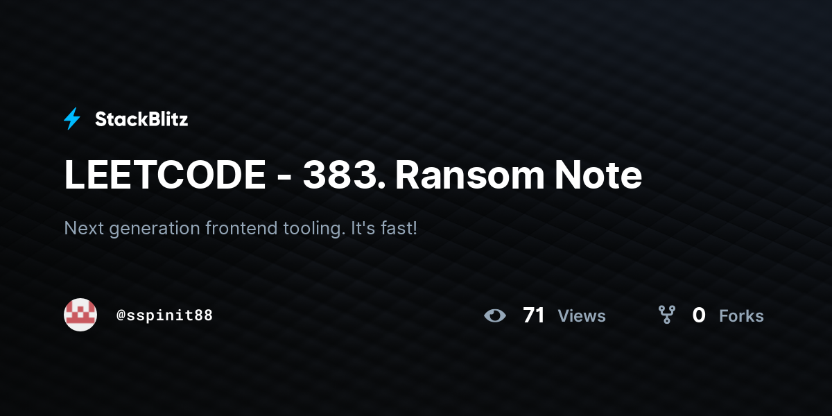 LEETCODE - 383. Ransom Note - StackBlitz