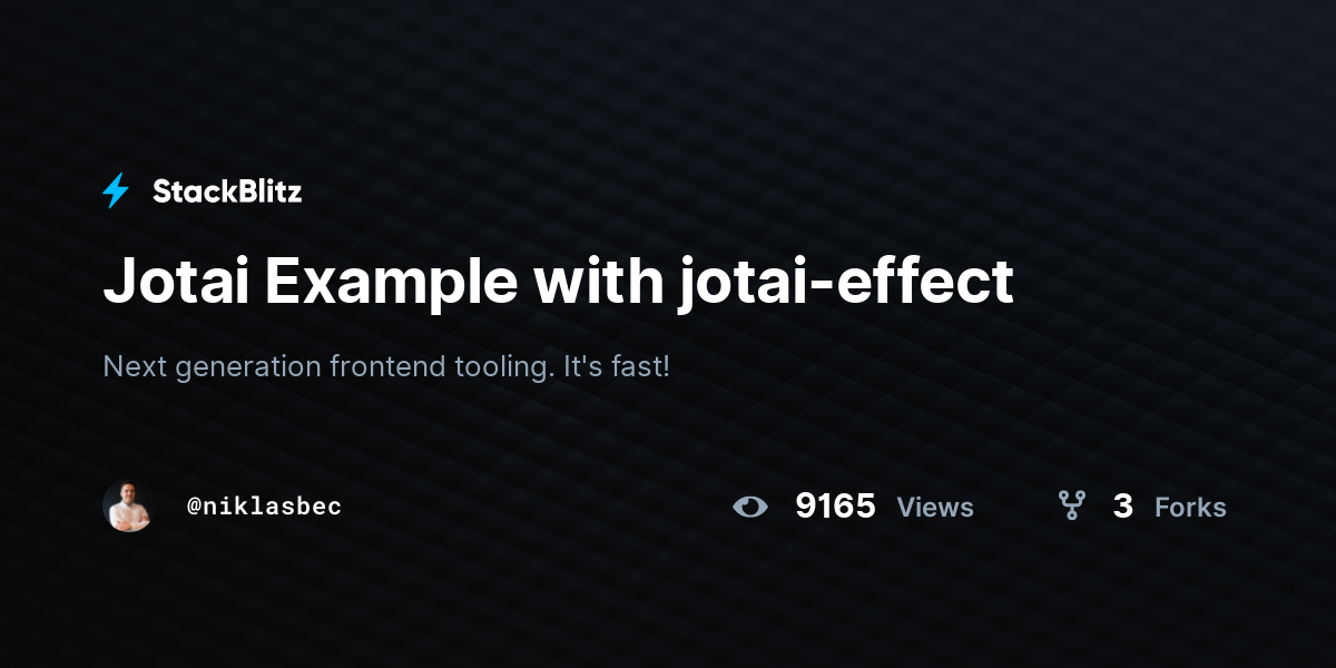 Jotai Example with jotai-effect - StackBlitz