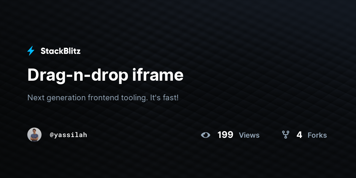 Drag-n-drop iframe - StackBlitz