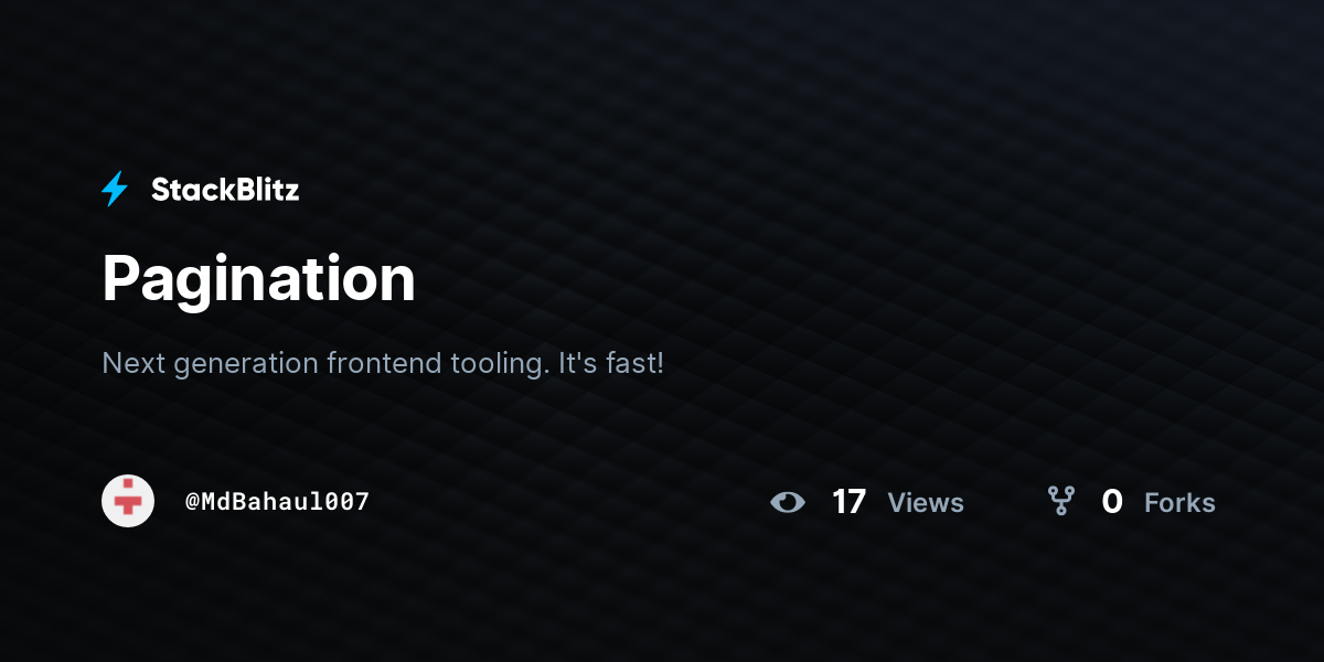 Pagination - StackBlitz