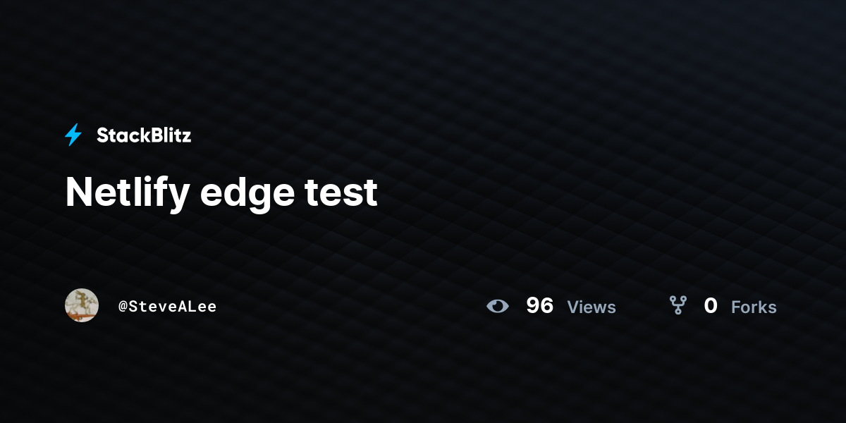 Netlify edge test - StackBlitz