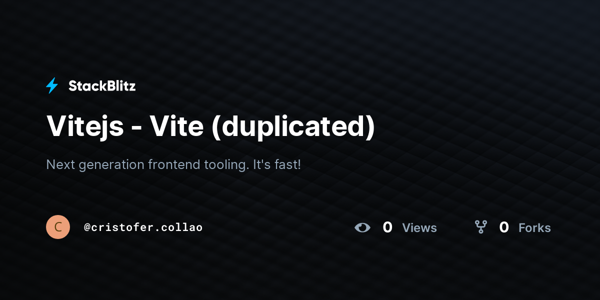 Vitejs - Vite (duplicated) - StackBlitz