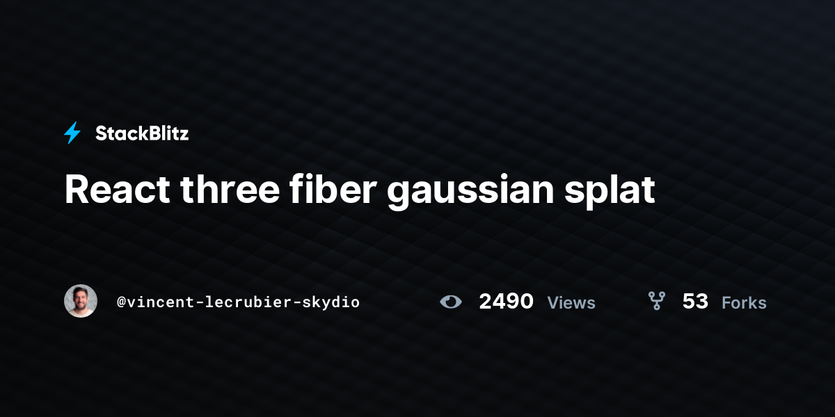 React three fiber gaussian splat - StackBlitz