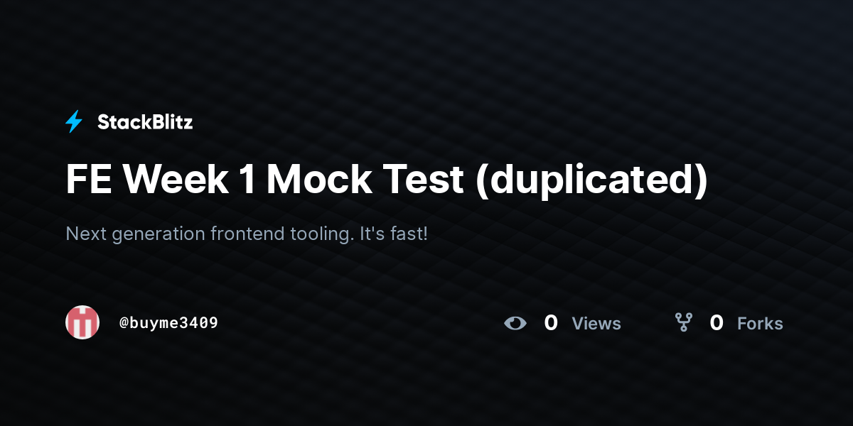 FE Week 1 Mock Test (duplicated) - StackBlitz