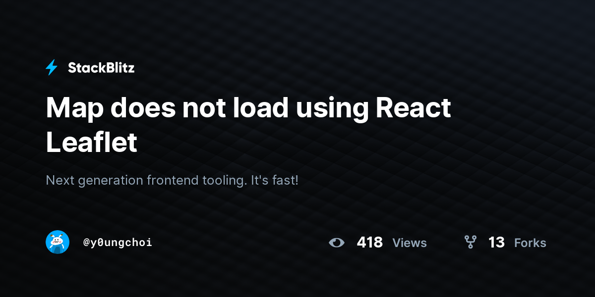 Map does not load using React Leaflet - StackBlitz