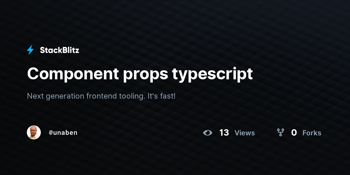Component props typescript stackblitz