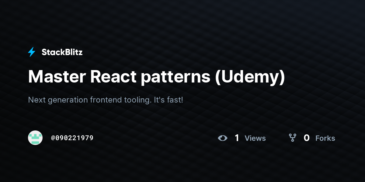 Master React patterns (Udemy) - StackBlitz