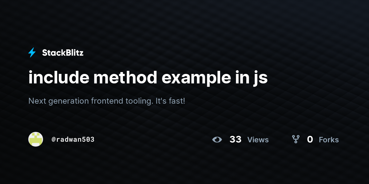 include method example in js - StackBlitz