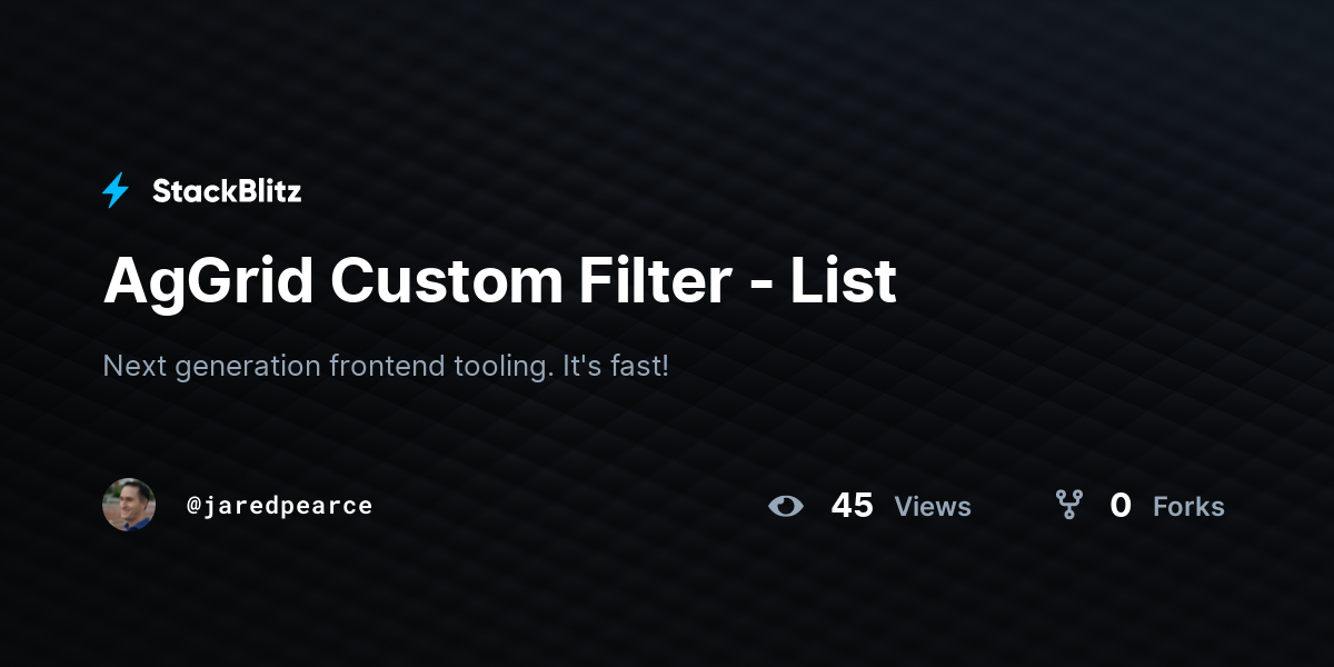 AgGrid Custom Filter - List - StackBlitz