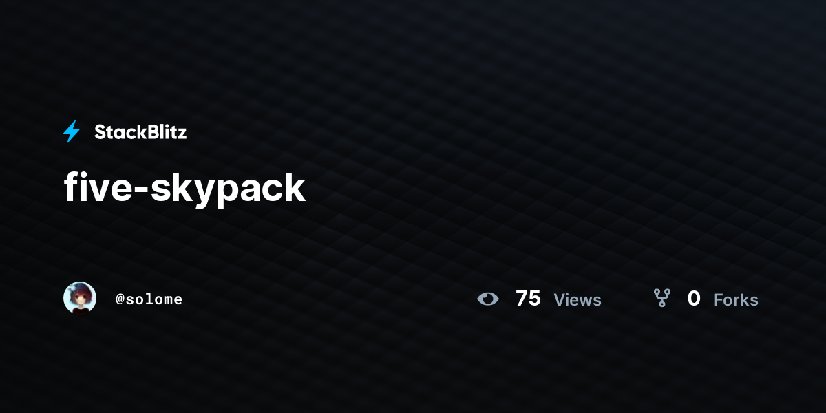 five-skypack - StackBlitz