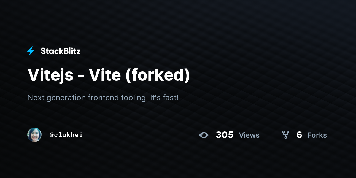 Vitejs - Vite (forked) - StackBlitz