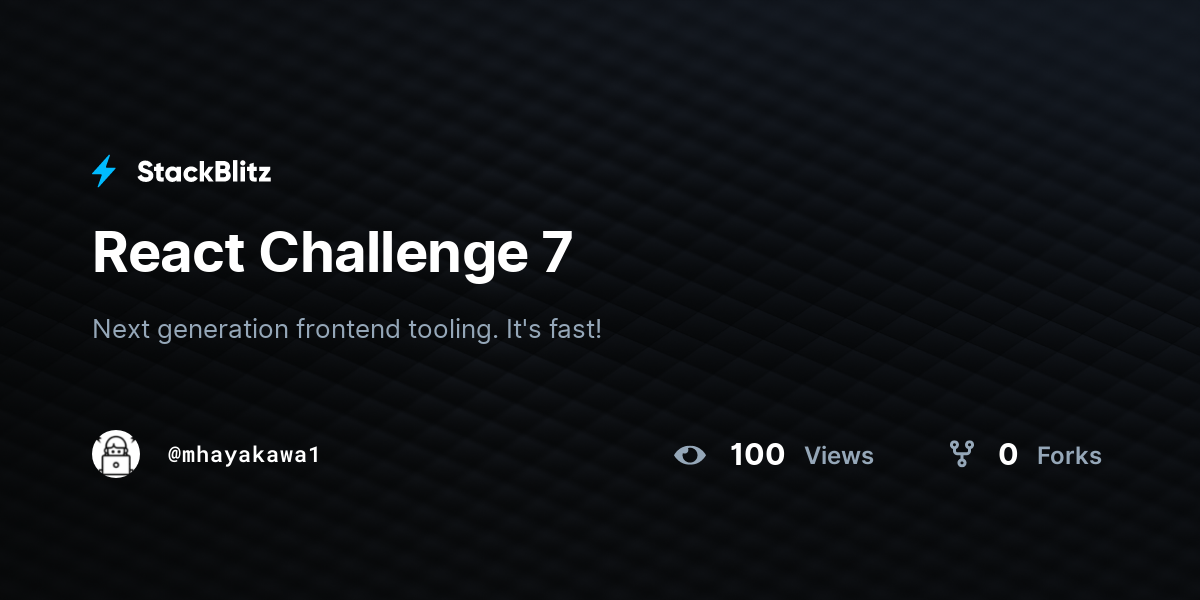 React Challenge 7 - StackBlitz