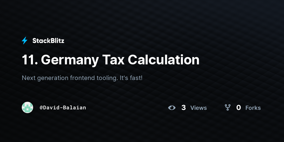 11. Germany Tax Calculation - StackBlitz