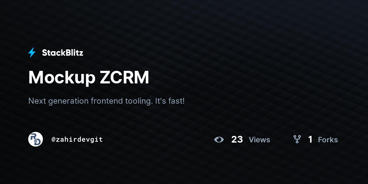Mockup ZCRM - StackBlitz