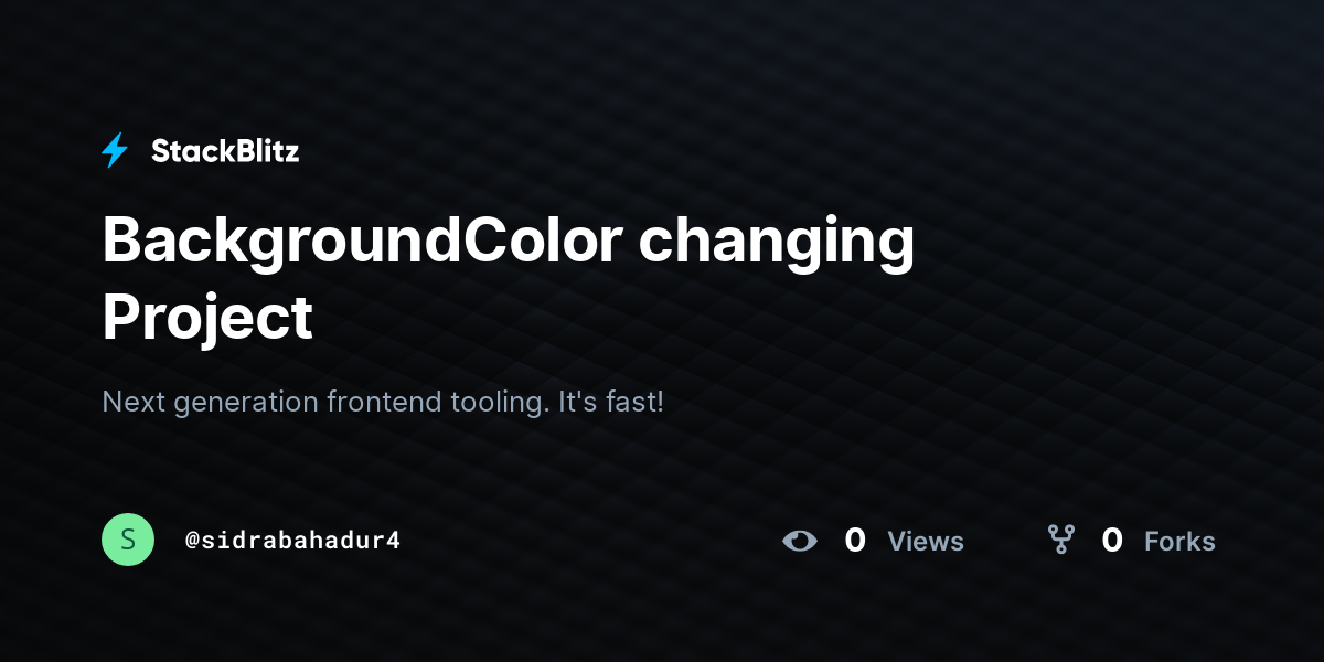 BackgroundColor changing Project - StackBlitz