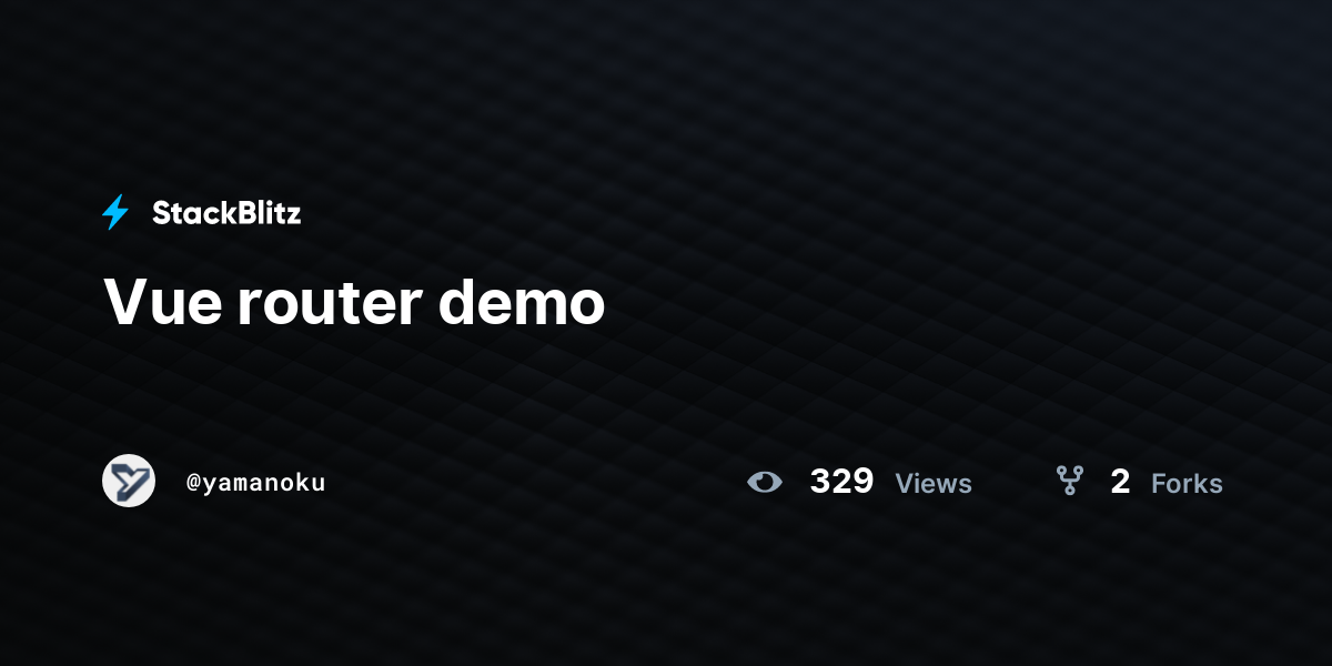 Vue router demo - StackBlitz