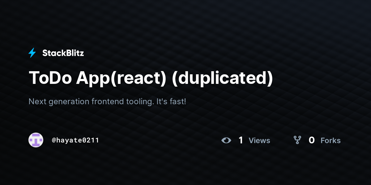 ToDo App(react) (duplicated) - StackBlitz