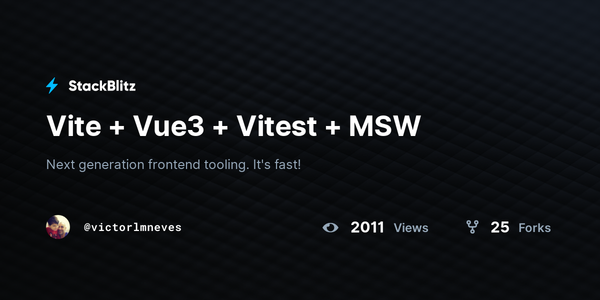 Vite + Vue3 + Vitest + MSW - StackBlitz